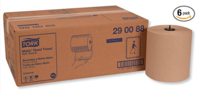 Tork Matic Hand Roll Towel, 1-Ply, Natural, 700 ft/Roll, 6 Rolls/CT