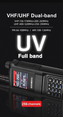 ANYSECU AC-881 AM Air Band Radio con NOAA Weather Alert 5W 6 bande Walkie Talkie - Foto 8 di 8