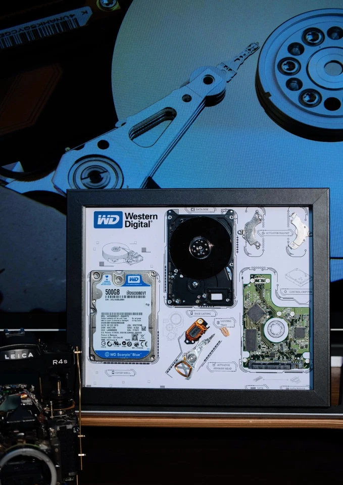 Teardown Art,Framed Western Digital/Seagate/Hitachi/HGST/Fujitsu/Toshiba,礼物 — 第 3/4 张图片