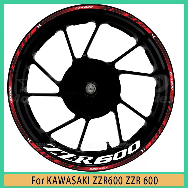 For KAWASAKI ZZR600 ZZR 600 CNC 17 Inch Wheel Hub Decal Decorative Rim Stickers Foto 2 de 4