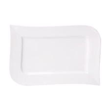 Speiseteller Porzellan Essteller Geschirr Teller Flachteller Rechteckig 36 cm