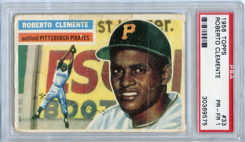 1956 Topps Roberto Clemente Pittsburgh Pirates  #33  🚀😳💥 PSA Graded 1