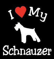 Pair of I Love My Dog SCHNAUZER Pet Car Decals Stickers Ready to Apply USA Made