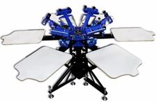 6 Color 6 Station Screen Printing Machine Rotary Printer Silk Screen Shirt Press
