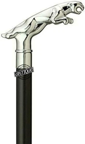 CHROME JAGUAR WALKING CANE STICK CLASSY CASUAL FASHIONABLE CANES FOR MEN WOMEN - Picture 1 of 4