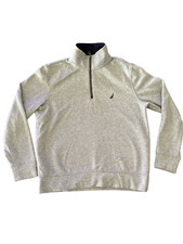 Nautica Boys Gray Long Sleeve Collared Pullover Sweatshirt - Size M