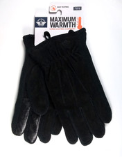 Dockers Mens Gloves Large Maximum Warmth Black Suede Easy Texting NEW NWT