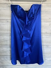REVIEW Australia Blue Sleeveless Strapless Satin Cocktail Party Dress SIZE 10