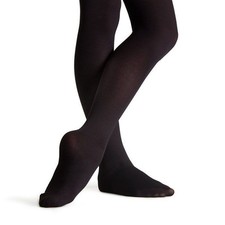 Capezio 3C Child's Size Medium Black Seamless Footed Tights