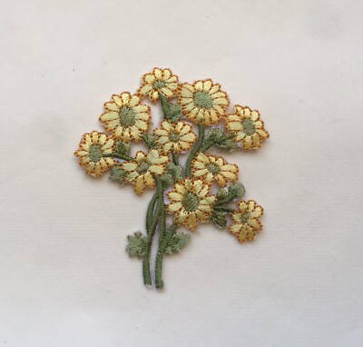 Vollgestickter Aufnäher Applikationen Abzeichen Chrysantheme Gänseblümchen Blume zum Aufbügeln/Aufnähen