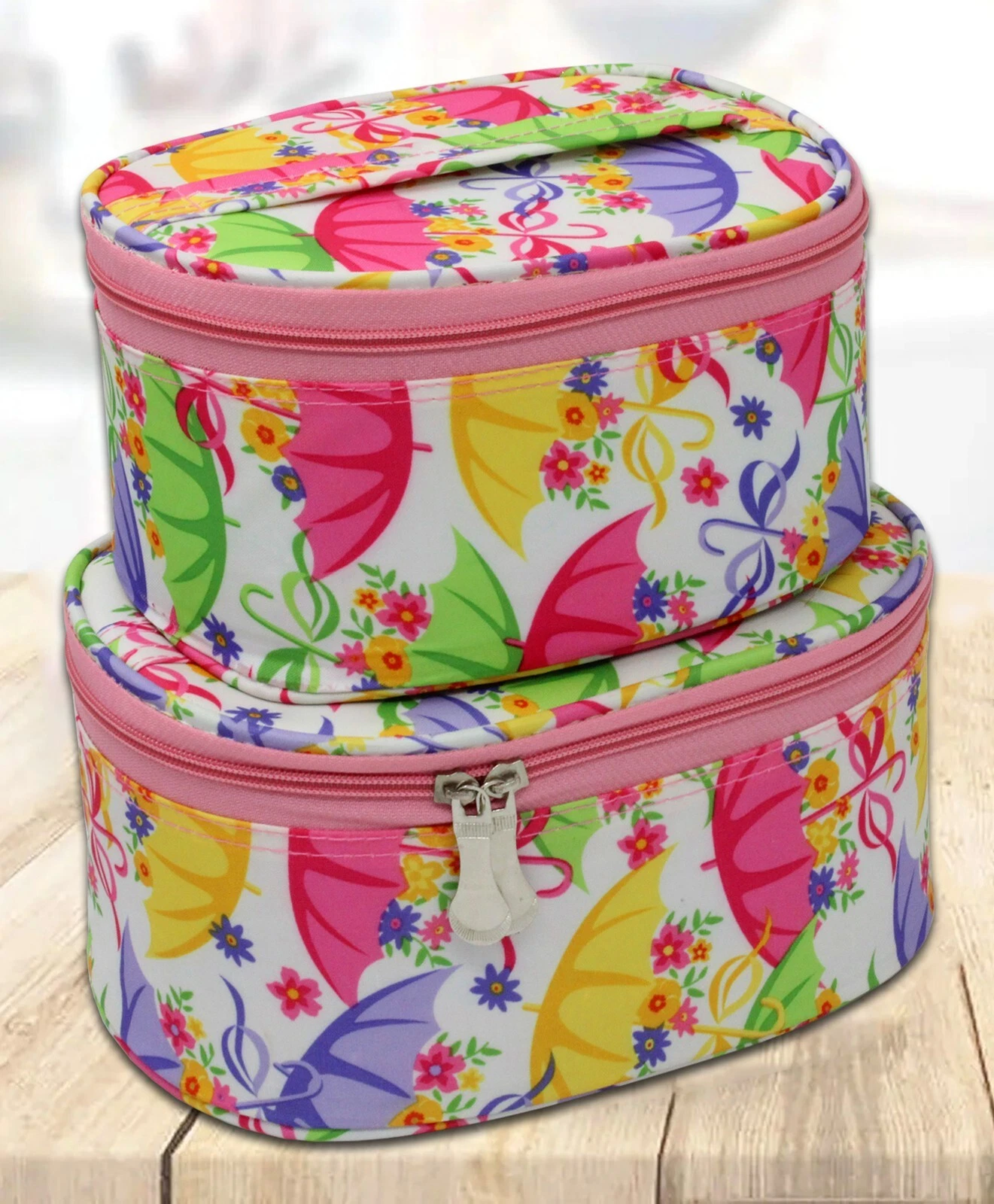 Makeup Bag Cosmetic Pouch Travel Case Toiletry Organizer for Woman Girls 2 Set