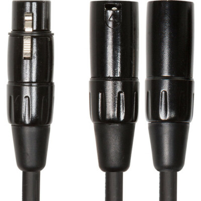 Roland Black Series XLR Female to Dual XLR Male Y-Cable (6'')