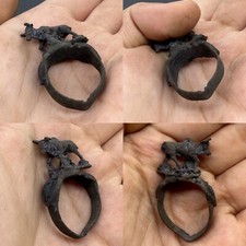 Wonderful Unique Ancient Roman Bronze Bull Figure Rare Ring