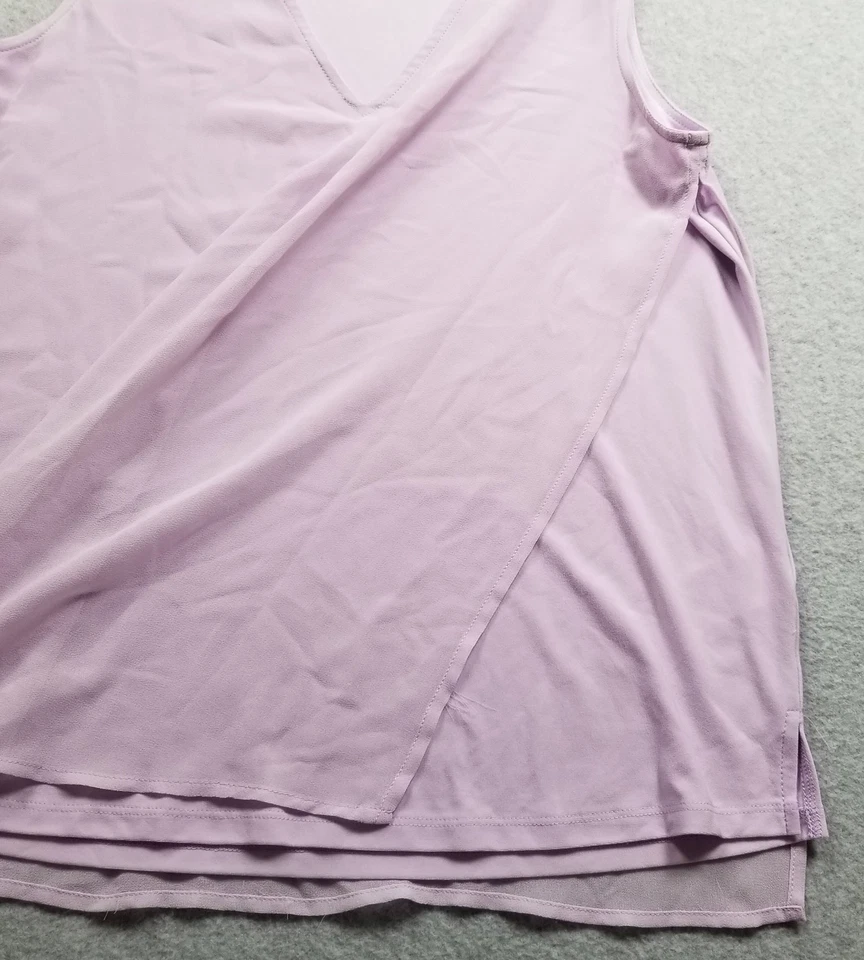 DKNY Tank Top Women’s Small S Light Purple Sleeveless Blouse Chiffon Stretch - Image 3 of 4