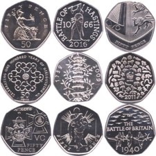 1982 - 2022 Brilliant Uncirculated 50p Fifty Pence Coins Choose Your Dates BU