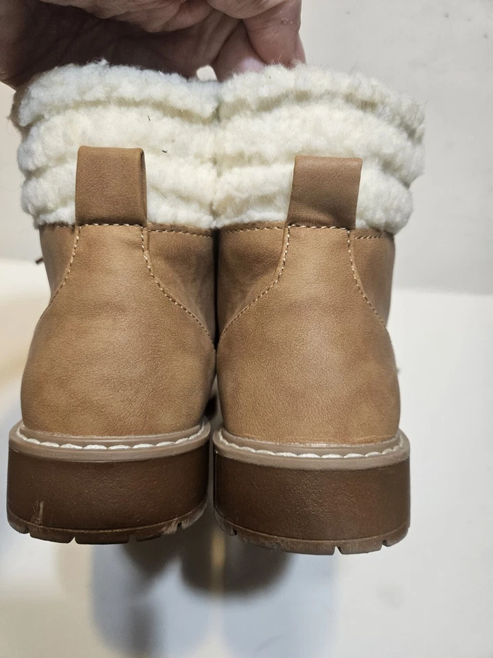 Marc Fisher Girls Sz 5 Jade Lace Zip Boots Cognac Color Little Big Kid EUC 9575☆ - Image 4 of 4