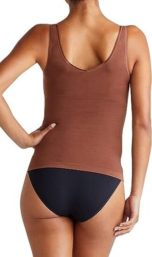 Yummie Serbatoio da donna senza cuciture reversibile, nero, 1X/2X - Foto 3 di 9