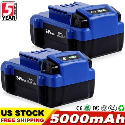 2x 5 Ah Lithium-ion Battery For 24V Max Power Tool KB624-03 KB524-03 0673802