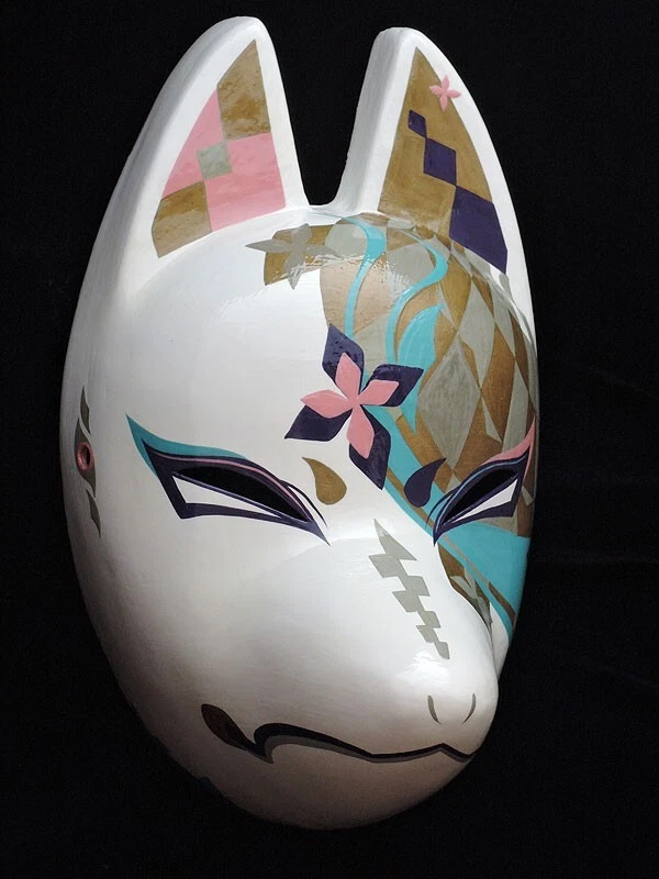 Komendo Full Face Fox Kitsune Mask "SENRYUMON MITSUSHIRO" Hand Made Japan Party - Image 2 of 4