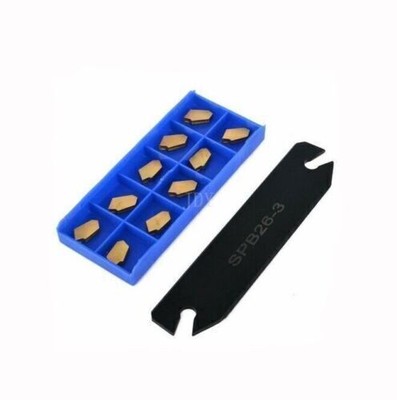 SPB26-3 26mm Abstechen Cut-Off Werkzeughalter + 10pcs GTN-3 SP300 Rilleneinsätze