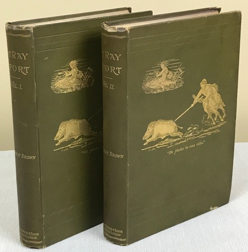 1893 STRAY SPORT Two-Volume Set, by J. Moray Brown,  Vintage Hunting Books - Picture 1 of 24