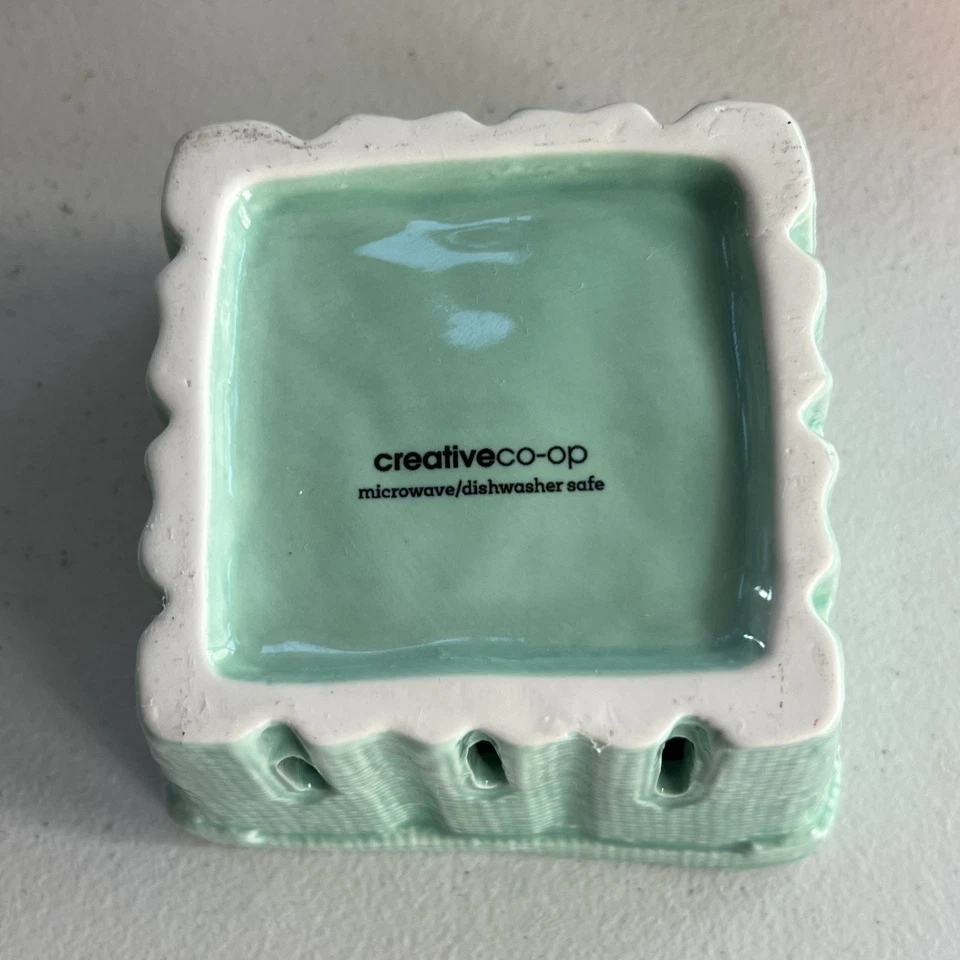 Creative Co-op Ceramic Berry Baskets Fruit Bowl 4x 3” Set of 4 Multicolor - Image 4 of 4