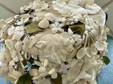 Vintage Floral Hat 1950  s Velvet Silk Flowers Original  rare  