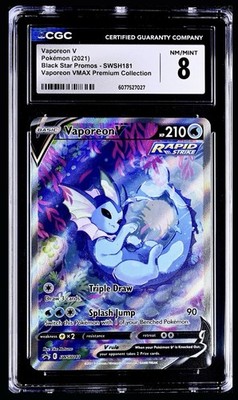 Pokmon Vaporeon V SWSH181 Black Star Promo VMAX Premium Collection CGC 8  MINT | eBay