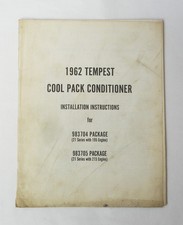 1962 Pontiac Tempest Cool Pack Ac Conditioner Installation Instructions Manual