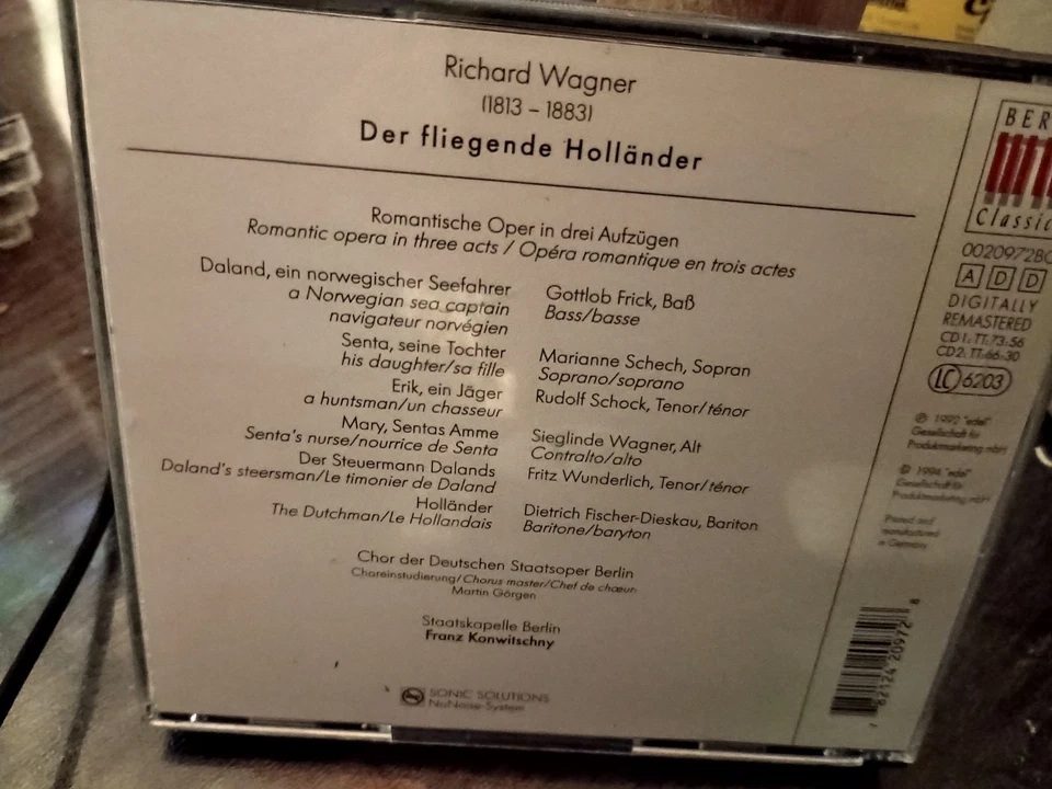 Wagner. Der fliegende Holländer | Konwitschny/ Wunderlich 09220 - Bild 2 von 2