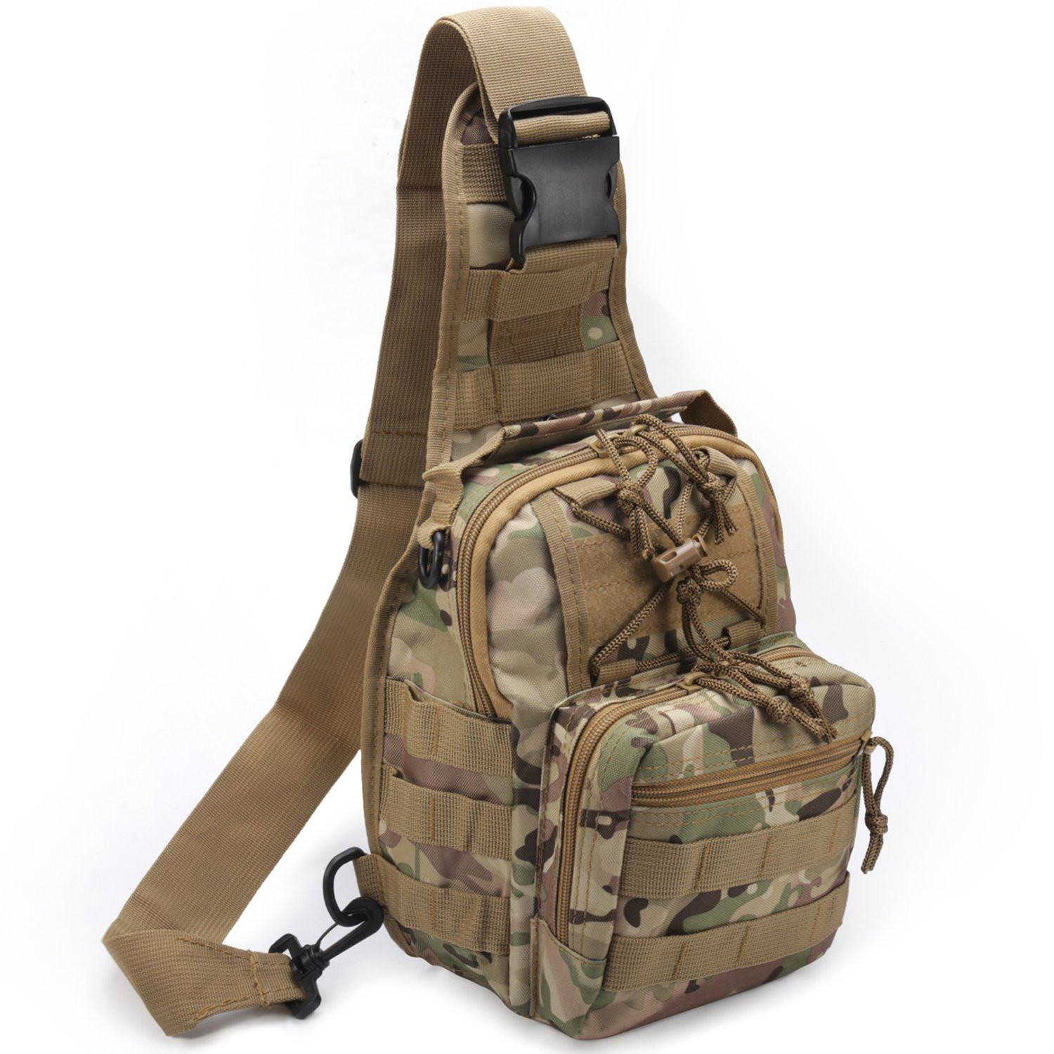 Tactical Shoulder Bag,1000D Outdoor Military Molle Sling Backpack Sport Chest...