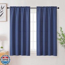 WelvetBLK Blue Curtains for Bedroom Living Room 54 Inch Length 2
