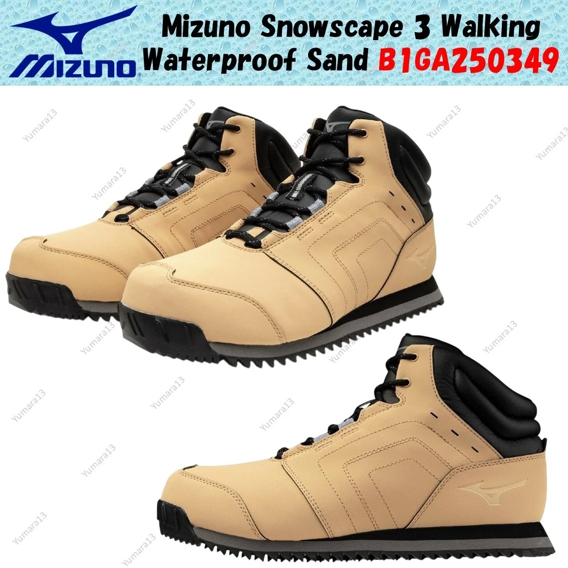 Mizuno Snowscape 3 Walking Waterproof Sand B1GA250349 Men's Size