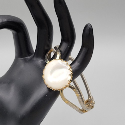 Vintage 1970s Blank Jewelry Bracelet For Art Painting Hinged Gold Tone