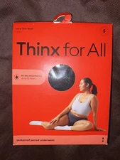 NEW Thinx For All 1 Pair Black lace trim Brief Small Leakproof Period Underwear