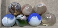 Lot Of 7 Vitro Agate Conqueror Shooter Marble .85  To .96  NM To NM  