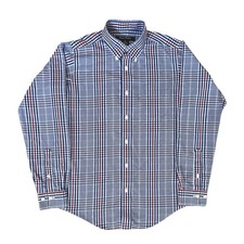 Brooks Brothers Preppy Button Down Shirt Boys Medium Blue Red Plaid Long Sleeve