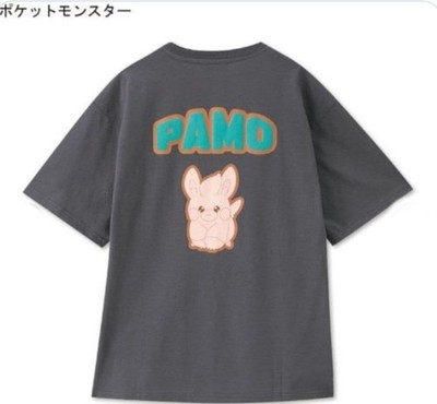 Pokemon Pamo Anthrazit Damen T-Shirt Größe M Rücken Print Logo Oberteil
