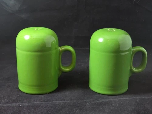 Fiesta Fiestaware Homer Laughlin Rangetop Salt & Pepper Shakers Shamrock retired