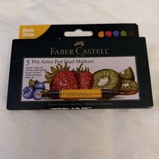 Faber-Castell Basic Tones Pitt Artist Pen Dual Markers, 5ct