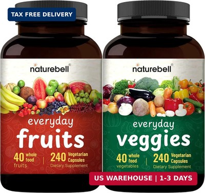 Fruit and Veggies Supplement - 480 Total Vegetarian Capsules | Balance of Natura