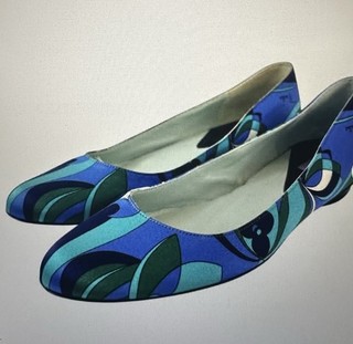 Emilio Pucci Blue & Green Flats EU Size 35.5 (US Size 6) Made in Italy