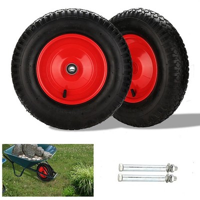 Schubkarrenrad Gummireifen luftbereift Vollgummi 4.80/4.00-8 390 mm PU Ersatzrad