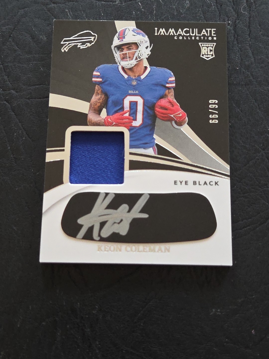 2024 Immaculate Keon Coleman Eye Black RC Jersey Auto /99 Bills Rookie