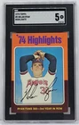 1975 Topps #5 Nolan Ryan '74 Highlights Card - SGC 5 EX, California Angels