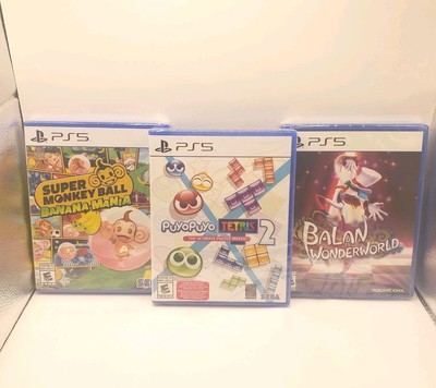 PlayStation 5 (PS5) 3-Game Lot (Super Monkey Ball, PuyoPuyo Tetris 2, Balan) New