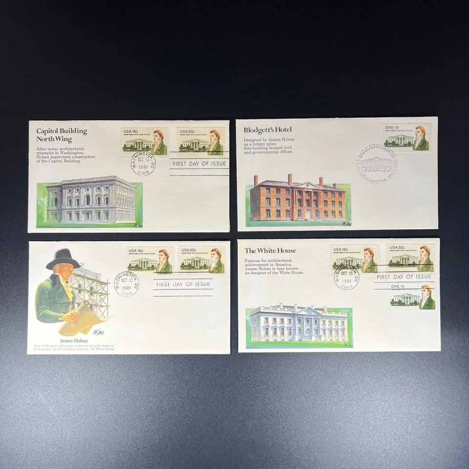 1981 James Hoban, Architect, First Day Of Issue Stamp Covers - Set of 4 - Image 2 of 4