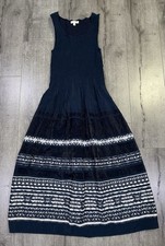 Max Studio Women’s Navy Embroidered Sleeveless Dress Size M #308