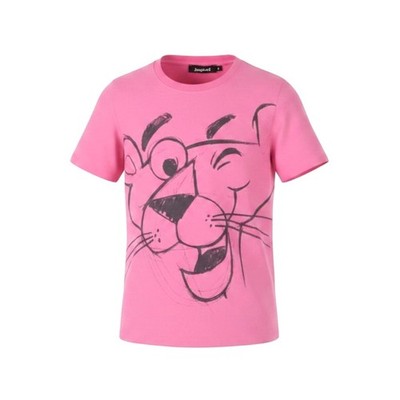 DESIGUAL x Pink Panther Damen T-Shirt S Trikot Rundhalsausschnitt Kurzarm