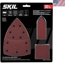 Versatile 30-Piece Detailed Sand Paper Kit - Perfect for Wood and Metal Projects